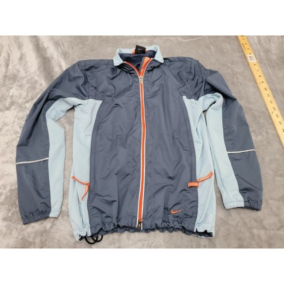Nike Windbreaker‎ vented Running Jacket Back Pocket Blue Training  Small 4-6 - Picture 1 of 12